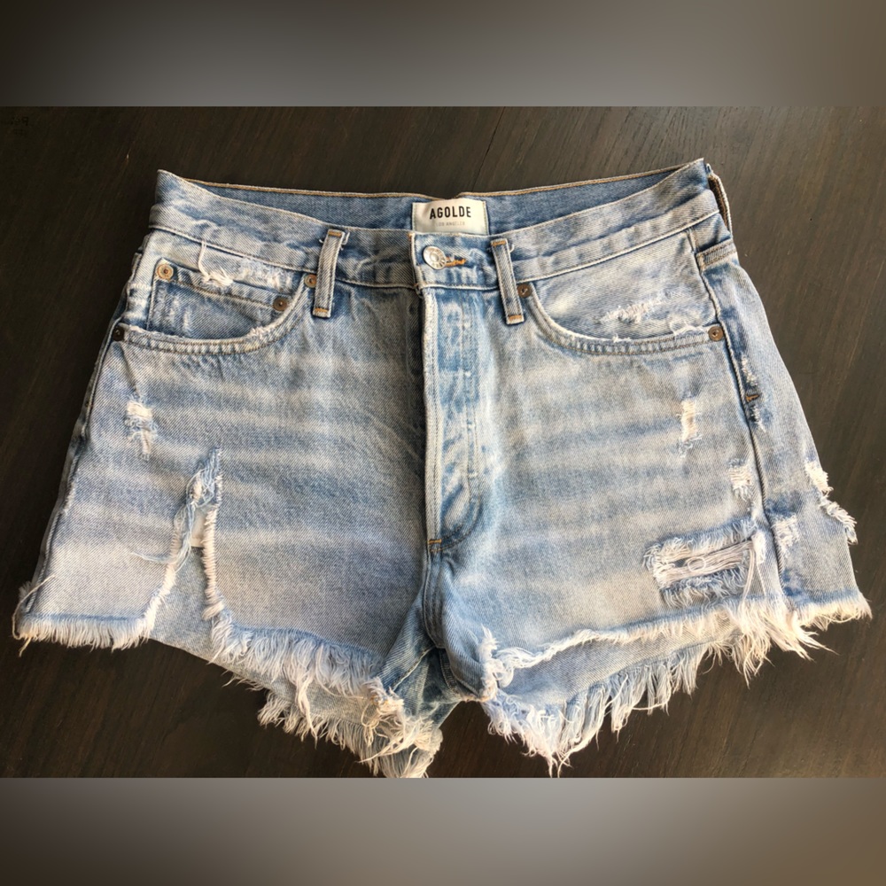 Agolde Parker Distressed Denim Short - Size 27